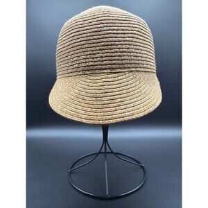 Halogen Straw Cloche Hat Women's Tan Summer Brimmed Sun Hat New Without Tags